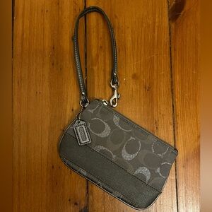Coach Signature Gray Wristlet